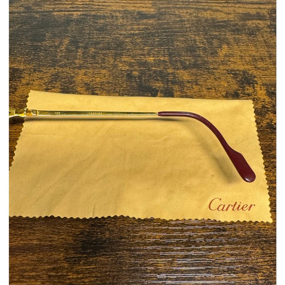 Cartier Vintage Rimless Women’s Prescription Gold Frame Sunglasses Size 130 - Picture 6 of 15